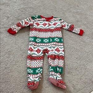 Festive Snowflake Kids Footie Pajamas